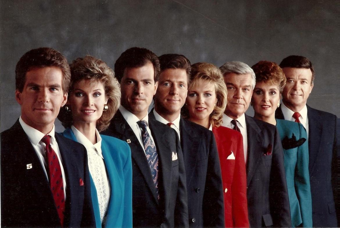 This late 1980s photo of the Channel 5 news team is pretty awesome ...