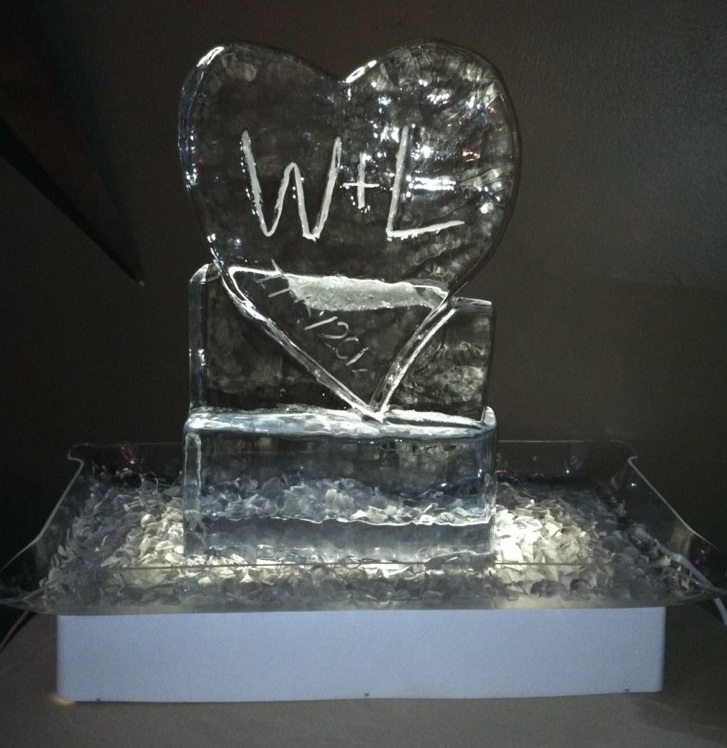 Landry Jones Whitney Hand ice sculpture