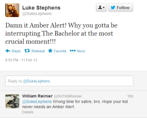 Twitter   SukeLephens  Damn it Amber Alert  Why you ...