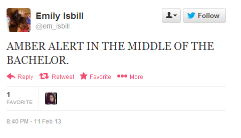 Twitter   em_isbill  AMBER ALERT IN THE MIDDLE OF ...