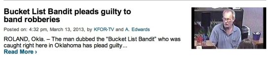 bucket list bandit