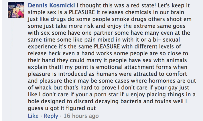 Dennis Kosmicki Oklahoma Facebook marriage equality