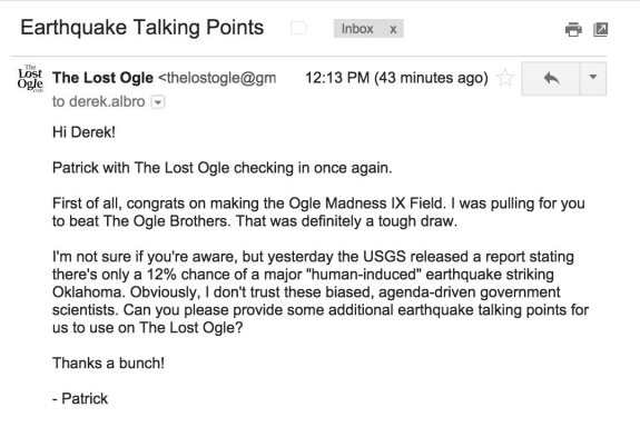 earthquake email