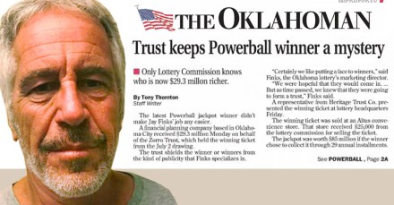 No, Jeffrey Epstein did not win $25-million from an Oklahoma lottery