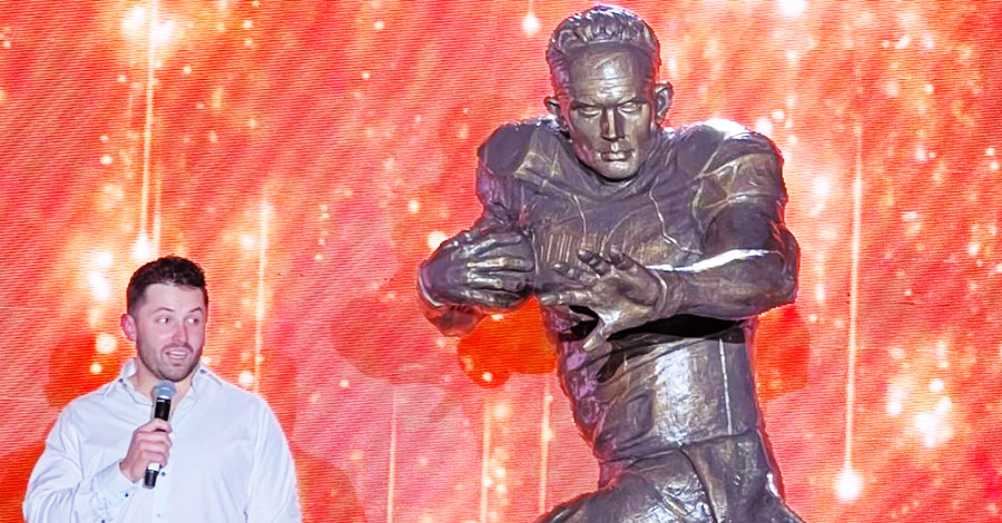 Oklahoma Sooners unveil statue of former quarterback Baker